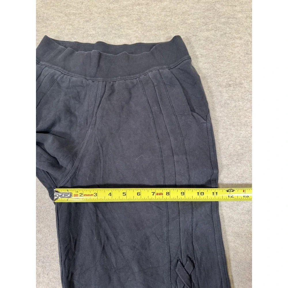 Lululemon Pants Womens 6 Black French Terry Jogger Lace Up Sides Ankle Pockets